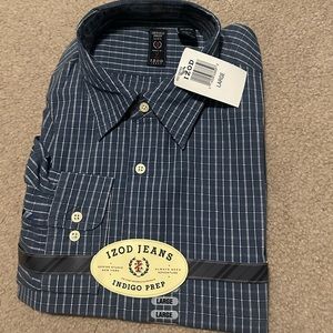 Men’s long sleeve dress shirt. Large IZOD.